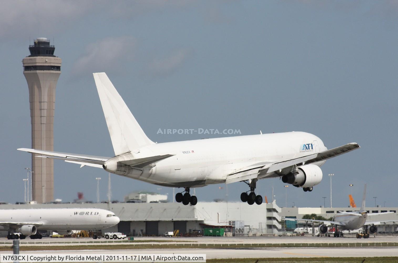 N763CX, 1983 Boeing 767-232 C/N 22223, ATI 767 landing Runway 9