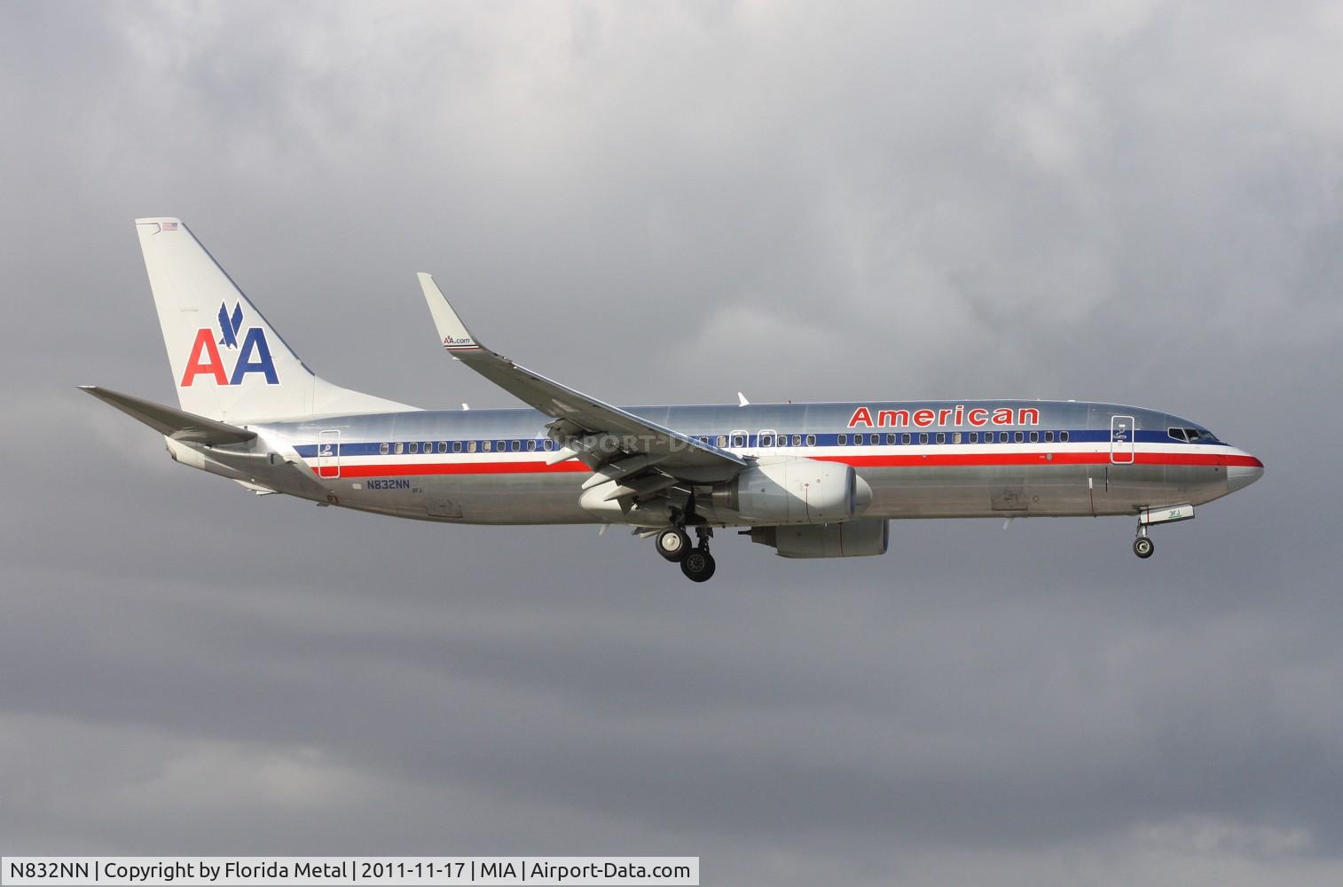 N832NN, 2010 Boeing 737-823 C/N 33521, One unusual fact about MIA is that it is an American hub but almost never seens an American MD-80, the only AA MD-80 that is seen at MIA is at the Baker Aviation school