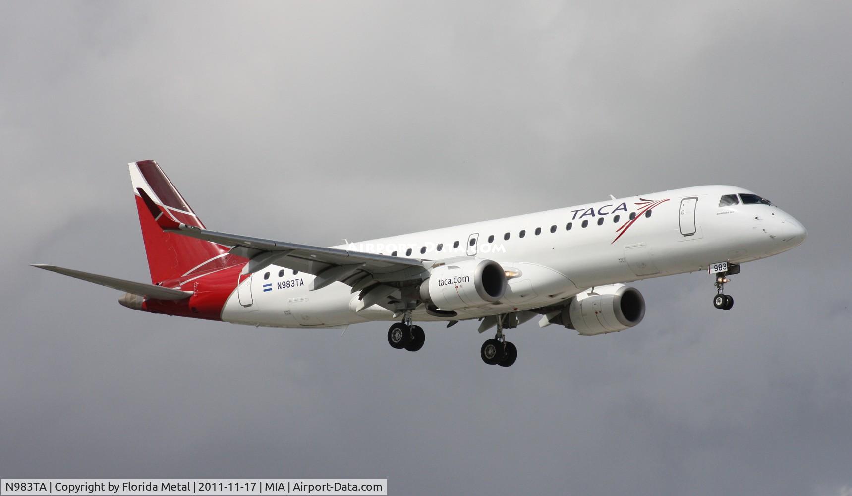 N983TA, 2009 Embraer 190AR (ERJ-190-100IGW) C/N 19000265, Taca E190 landing 9