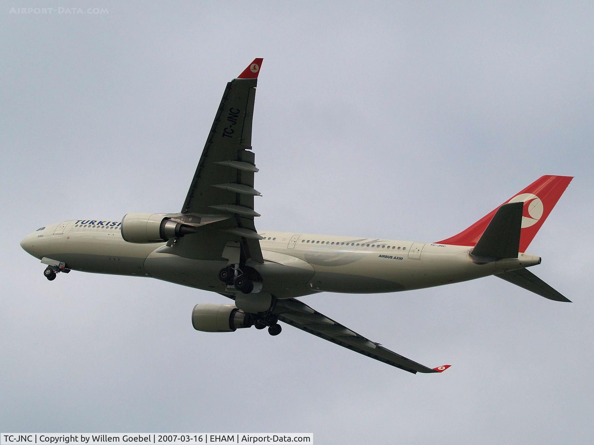 TC-JNC, 2006 Airbus A330-203 C/N 742, Take off from Amsterdam Airport of runway 24