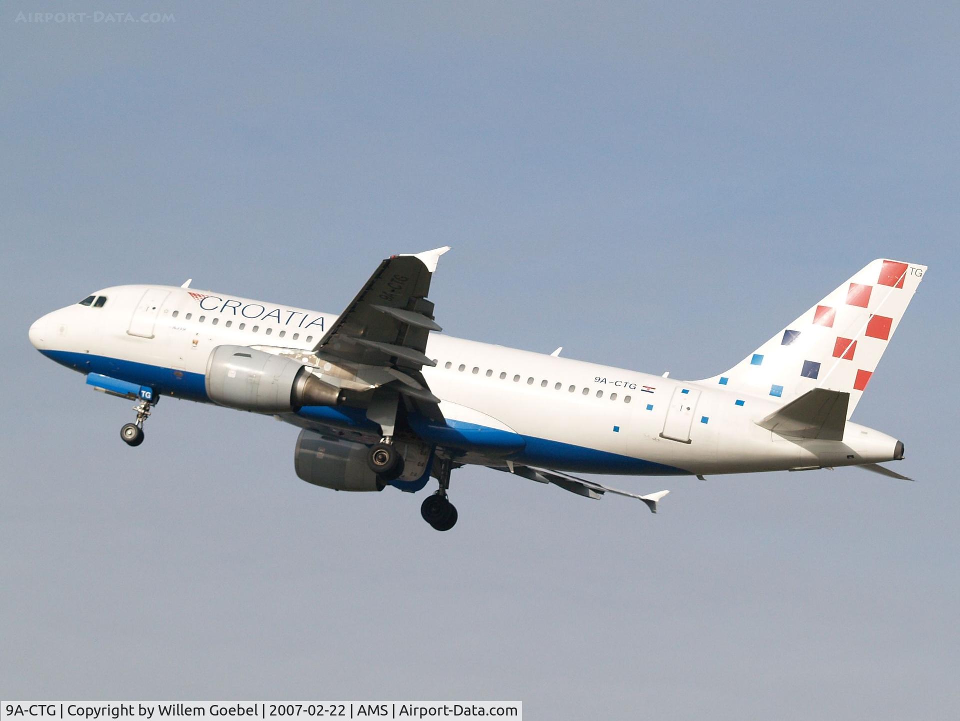 9A-CTG, 1998 Airbus A319-112 C/N 767, Take off from Amsterdam Airport of runway 24