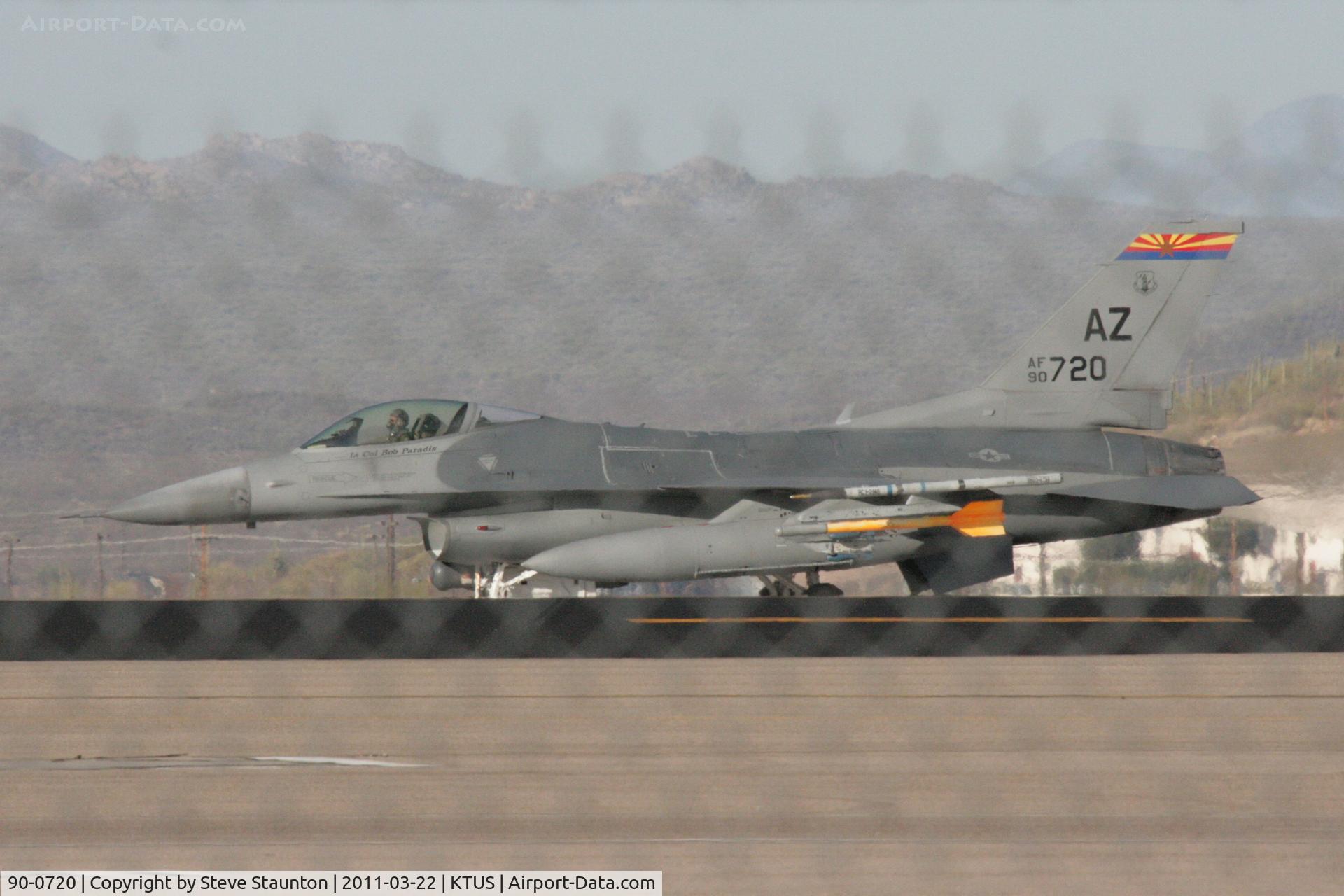 90-0720, General Dynamics F-16C Fighting Falcon C/N 1C-328, Taken at Tucson International Airport, in March 2011 whilst on an Aeroprint Aviation tour