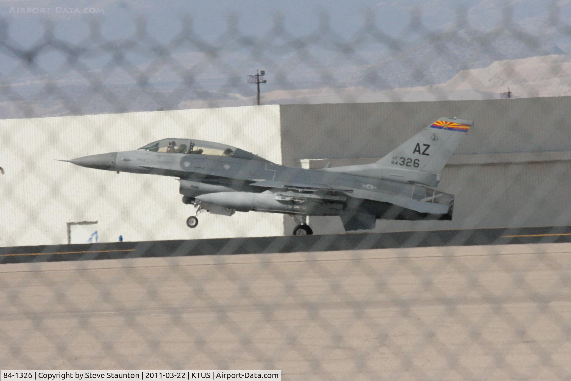 84-1326, 1984 General Dynamics F-16D Fighting Falcon C/N 5D-20, Taken at Tucson International Airport, in March 2011 whilst on an Aeroprint Aviation tour