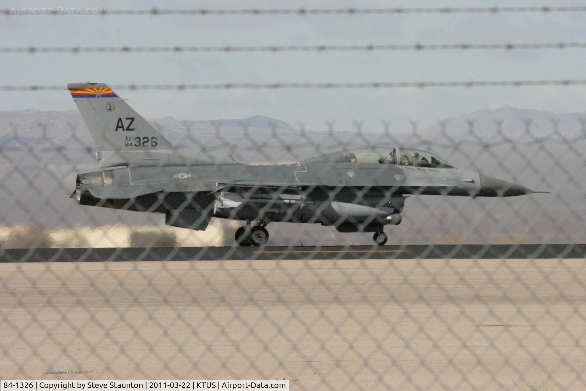 84-1326, 1984 General Dynamics F-16D Fighting Falcon C/N 5D-20, Taken at Tucson International Airport, in March 2011 whilst on an Aeroprint Aviation tour