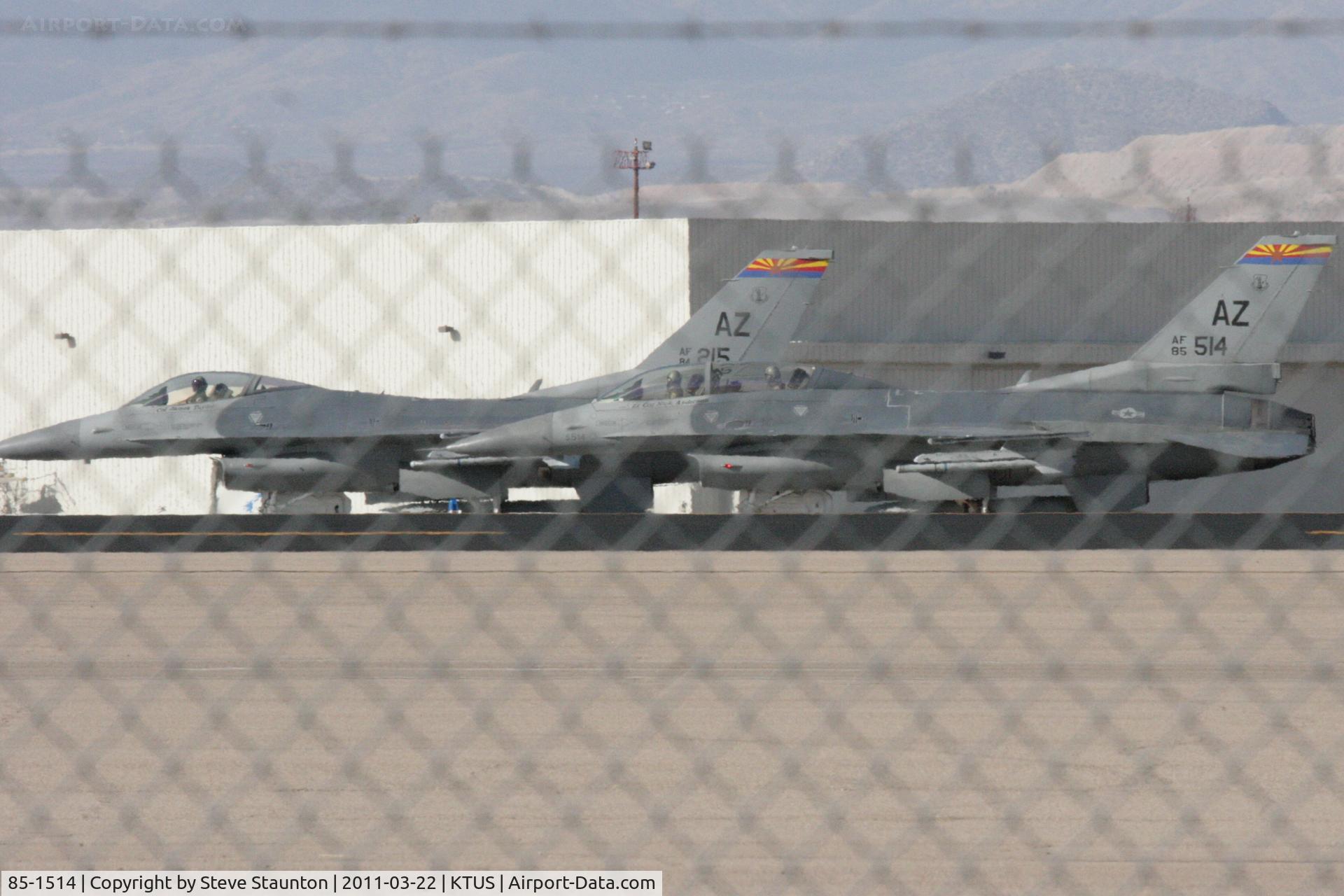 85-1514, General Dynamics F-16D Fighting Falcon C/N 5D-36, Taken at Tucson International Airport, in March 2011 whilst on an Aeroprint Aviation tour
