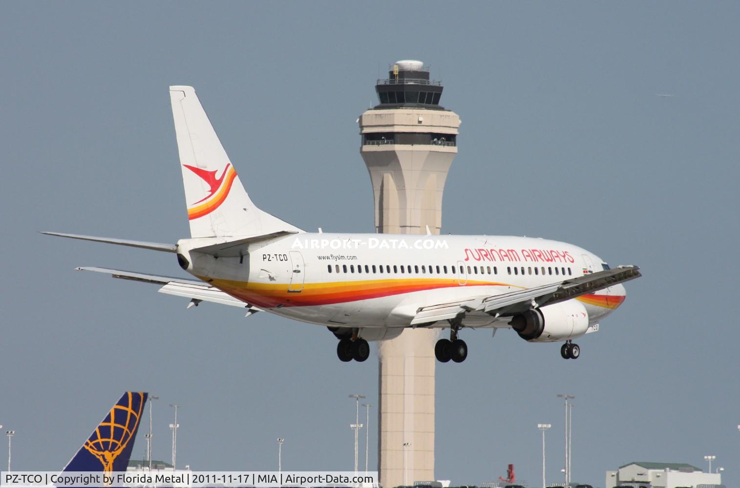 PZ-TCO, 1997 Boeing 737-36N C/N 28669, Surinam 737 landing 9