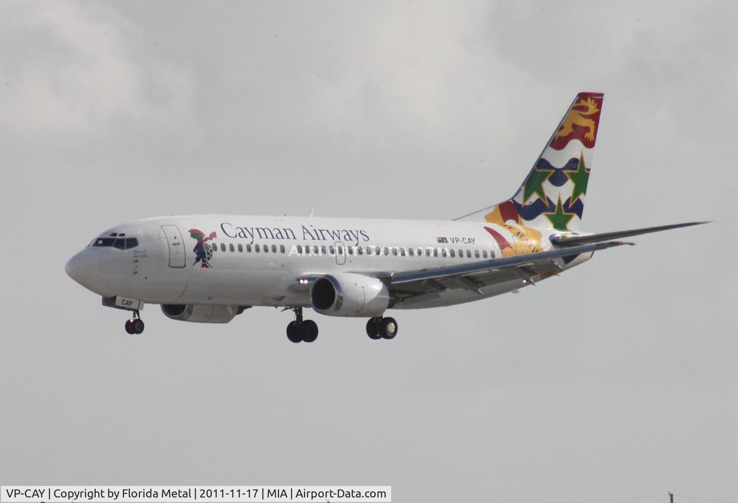VP-CAY, 1993 Boeing 737-3Q8 C/N 26286, Cayman 737 landing Runway 30