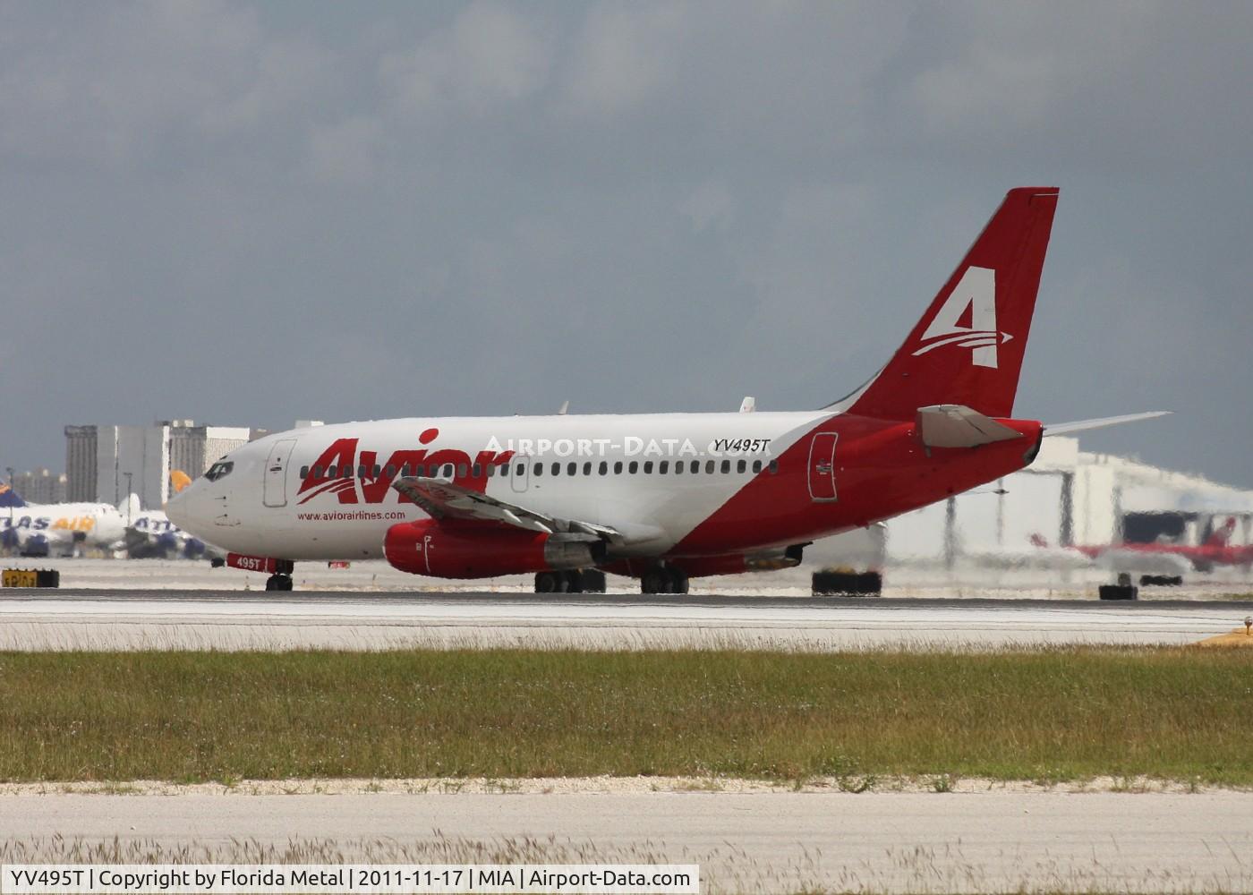 YV495T, 1987 Boeing 737-2Y5 C/N 23847, Avior Venezuela 737-200 landed on Runway 30