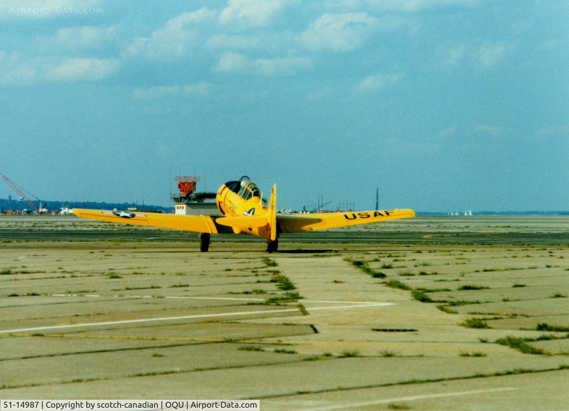 51-14987, North American AT-6 Texan C/N 182-674, North American AT-6 Texan 51-14987 at Quonset State Airport, North Kingstown, RI - circa 1980's