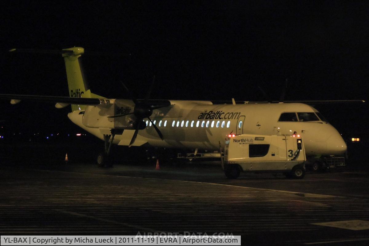 YL-BAX, 2010 De Havilland Canada DHC-8-402Q Dash 8 C/N 4324, At Riga
