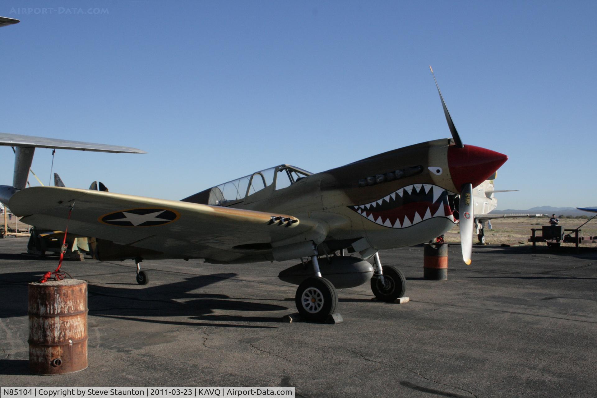 N85104, Curtiss P-40N-5CU Kittyhawk C/N 28954/F858, Taken at Avra Valley Airport, in March 2011 whilst on an Aeroprint Aviation tour