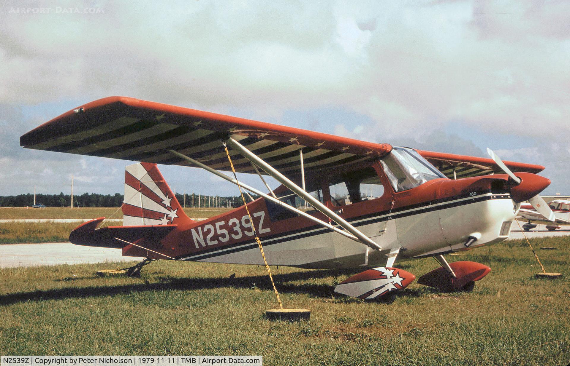 N2539Z, 1977 Bellanca 8KCAB-180 Decathlon C/N 343-77, Bellanca Decathlon 189 seen at New Tamiami in November 1979.