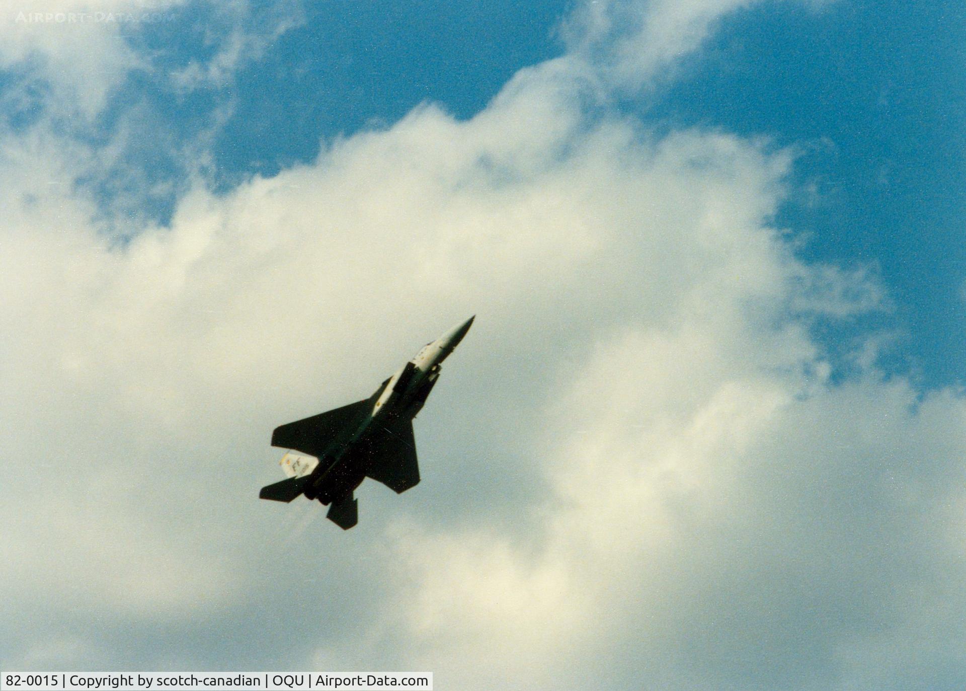 82-0015, 1982 McDonnell Douglas F-15C Eagle C/N 0828/C246, 1982 McDonnell Douglas F-15C S/N 82-0015 at Quonset State Airport, North Kingstown, RI - circa 1980's