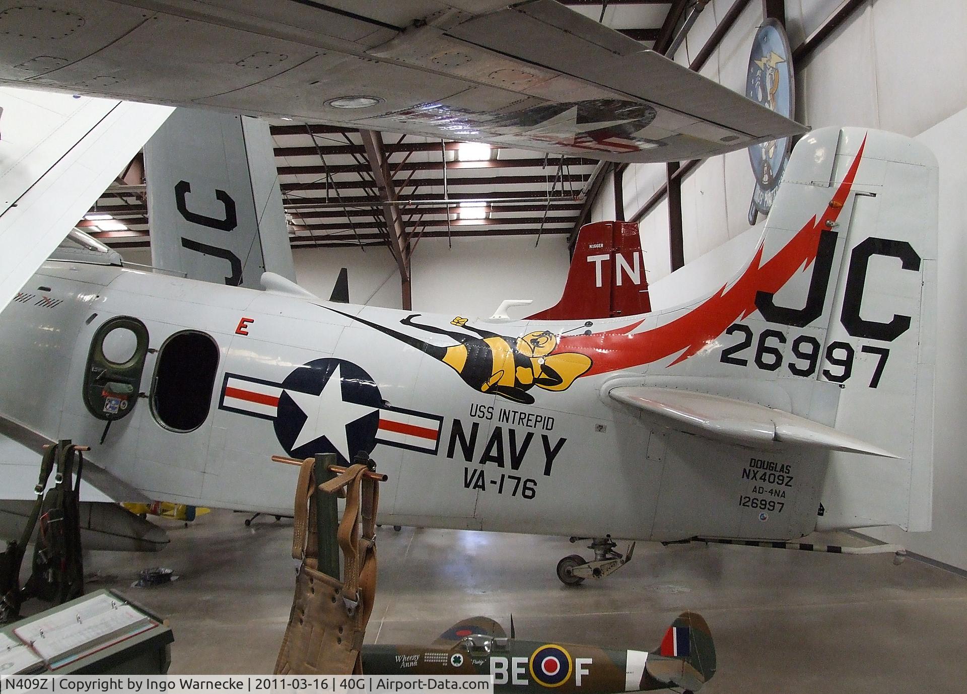 N409Z, Douglas AD-4N Skyraider C/N 7797, Douglas AD-4N (A-1D) Skyraider at the Planes of Fame Air Museum, Valle AZ