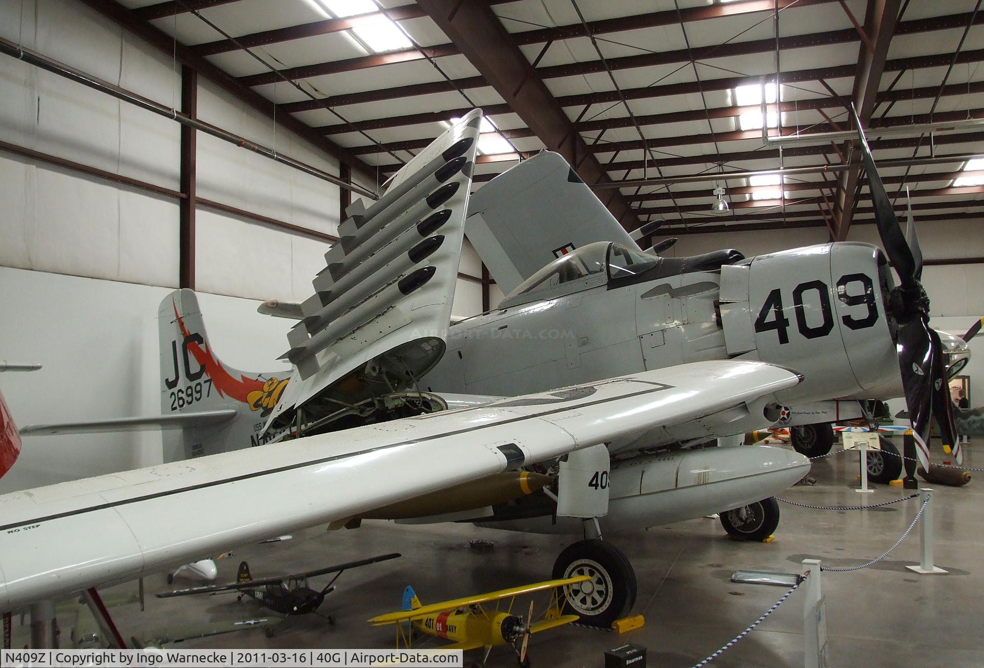N409Z, Douglas AD-4N Skyraider C/N 7797, Douglas AD-4N (A-1D) Skyraider at the Planes of Fame Air Museum, Valle AZ