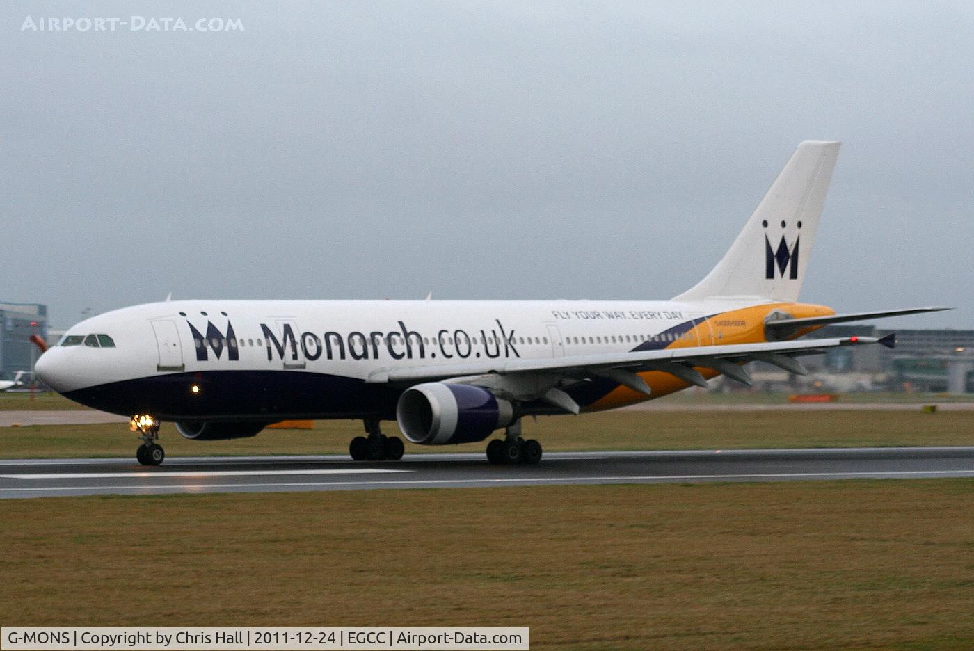 G-MONS, 1989 Airbus A300B4-605R C/N 556, in the new Monarch colour scheme