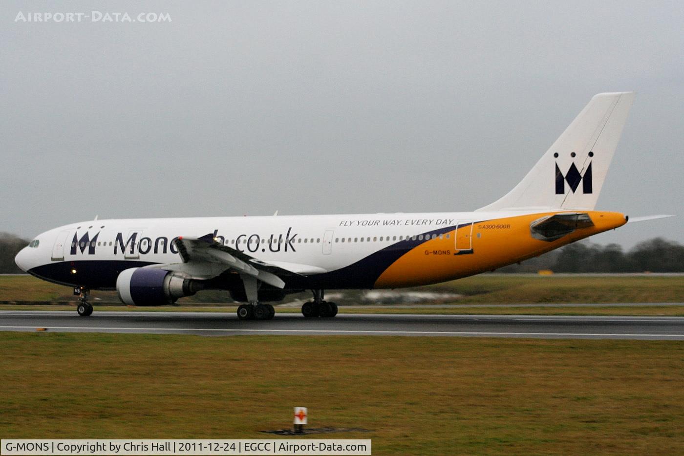 G-MONS, 1989 Airbus A300B4-605R C/N 556, in the new Monarch colour scheme