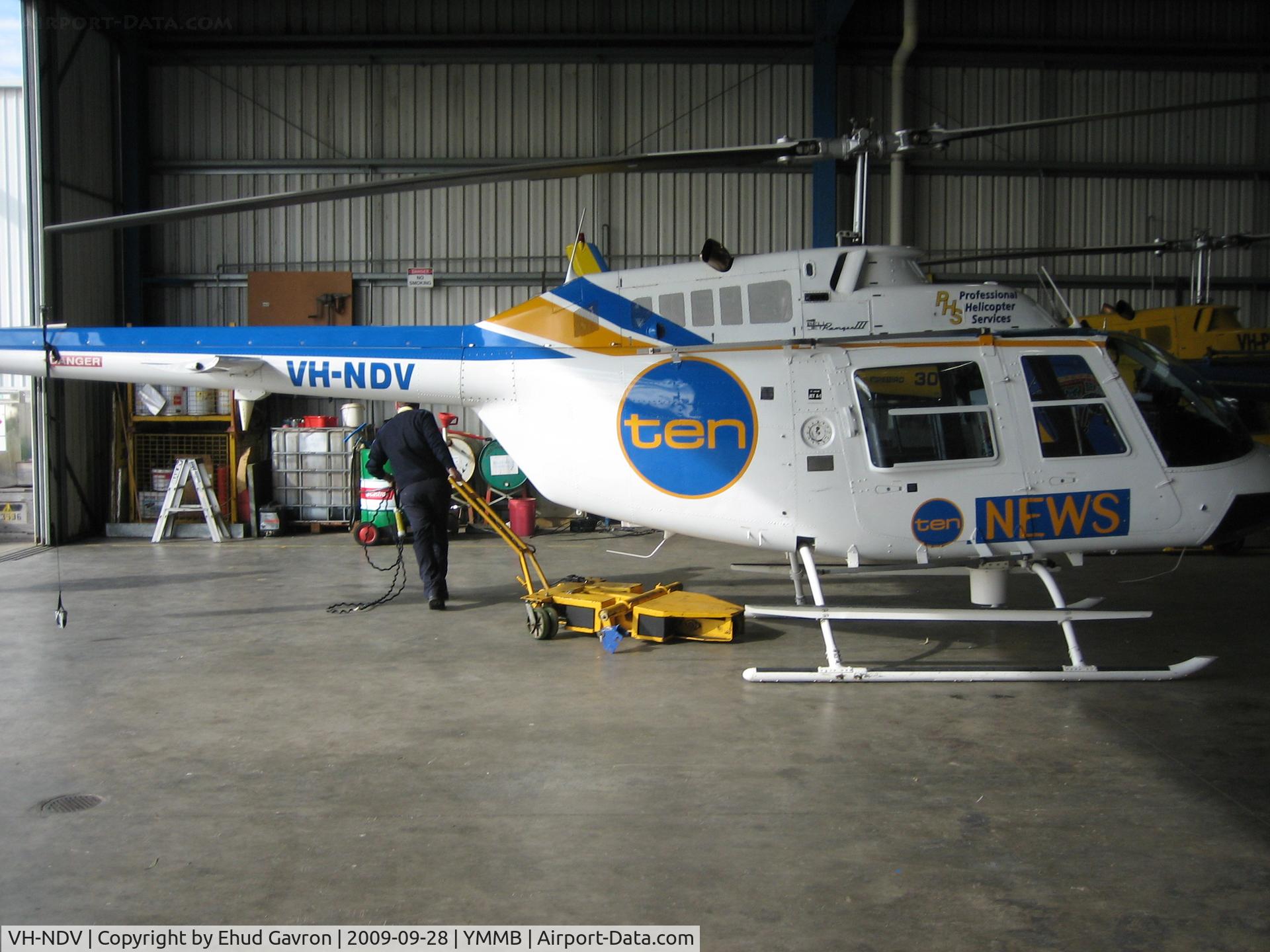 VH-NDV, 1989 Bell 206B JetRanger III C/N 4071, VH-NDV parked at Moorabbin