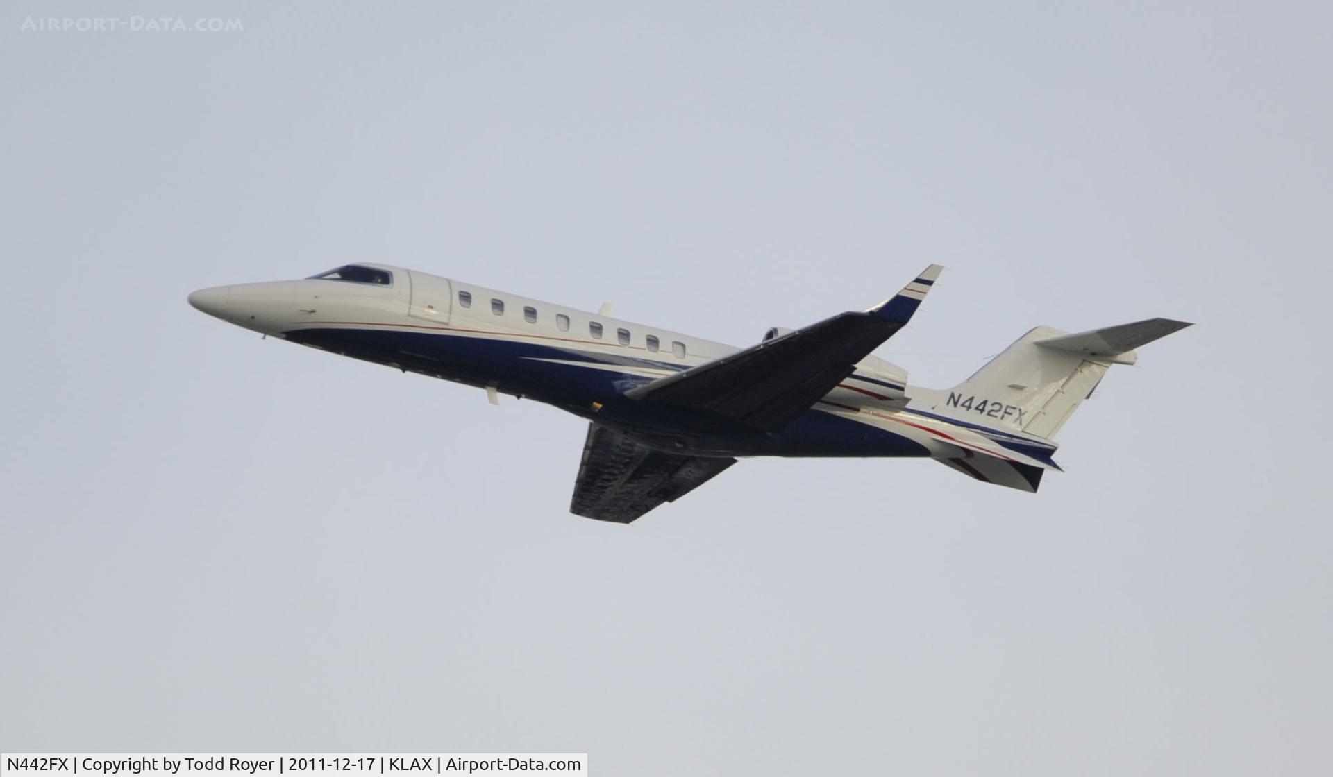 N442FX, 2008 Learjet Inc 45 C/N 364, Departing LAX