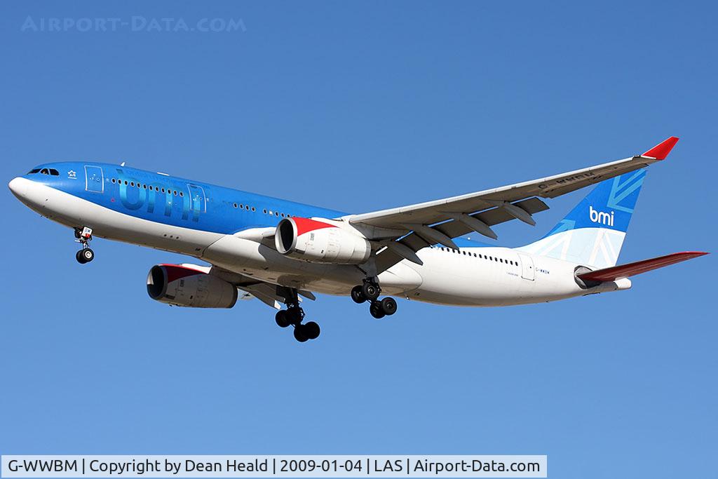 G-WWBM, 2001 Airbus A330-243 C/N 398, bmi British Midland G-WWBM on short final to RWY 25R.