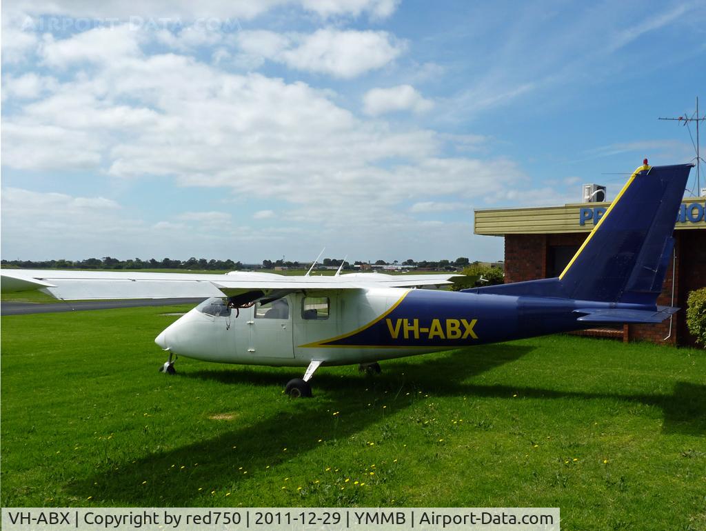 VH-ABX, 1977 Partenavia P-68B C/N 99, VH-ASX at Moorabbin with engines removed.