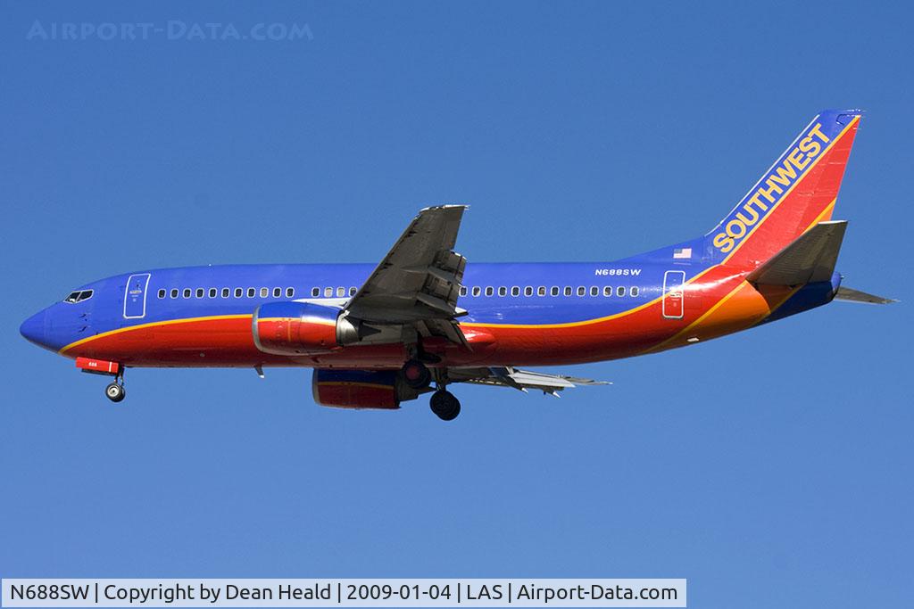 N688SW, 1985 Boeing 737-3Q8 C/N 23254, Southwest Airlines N688SW (FLT SWA1848) from Salt Lake City Int'l (KSLC) on short final to RWY 25R.