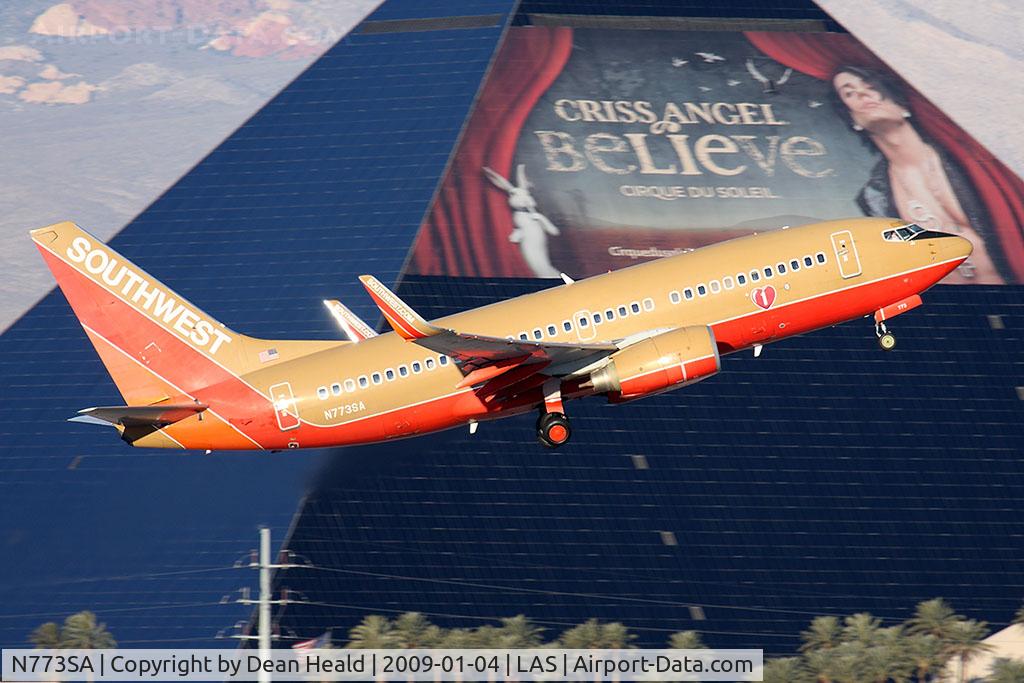 N773SA, 2000 Boeing 737-7H4 C/N 27881, Southwest Airlines N773SA (FLT SWA1218) climbing out from RWY 1R en route to Bob Hope Burbank Airport (KBUR).