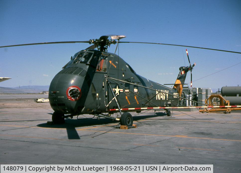 148079, Sikorsky UH-34D Seahorse C/N 58-1193, This A/C was used as one of our SAR Helos at NAAS Fallon, Nev. in the late 60'. This photo was taken in May of 1968. The movie 