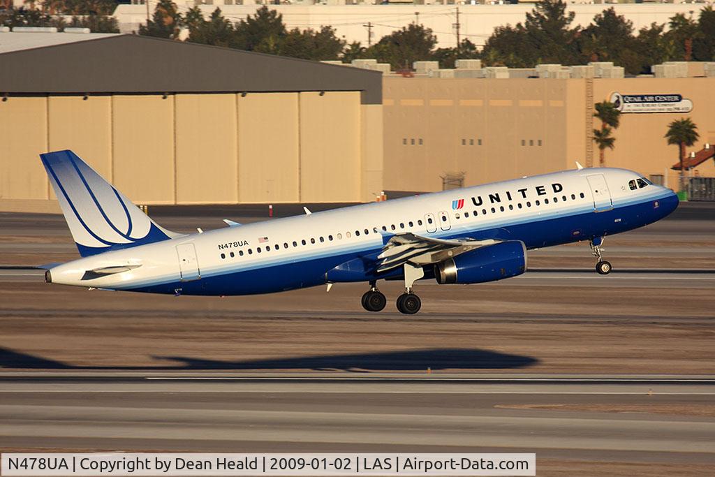 N478UA, 2001 Airbus A320-232 C/N 1533, United Airlines N478UA (FLT UAL1425) departing RWY 1R en route to San Francisco Int'l (KSFO).