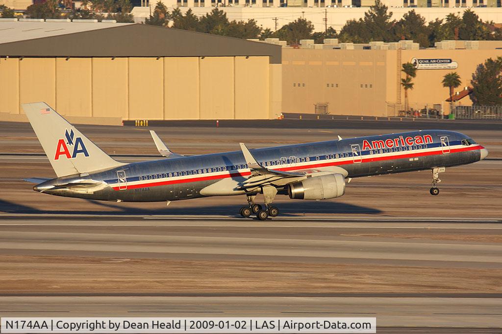 N174AA, 2002 Boeing 757-223 C/N 31308, American Airlines N174AA (FLT AAL1122) departing RWY 1R en route to Dallas/Fort Worth Int'l (KDFW).