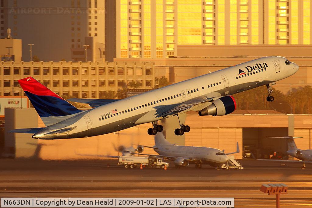 N663DN, 1991 Boeing 757-232 C/N 24992, Delta Air Lines N663DN (FLT DAL124) departing RWY 1R en route to Hartsfield-Jackson Atlanta Int'l (KATL).
