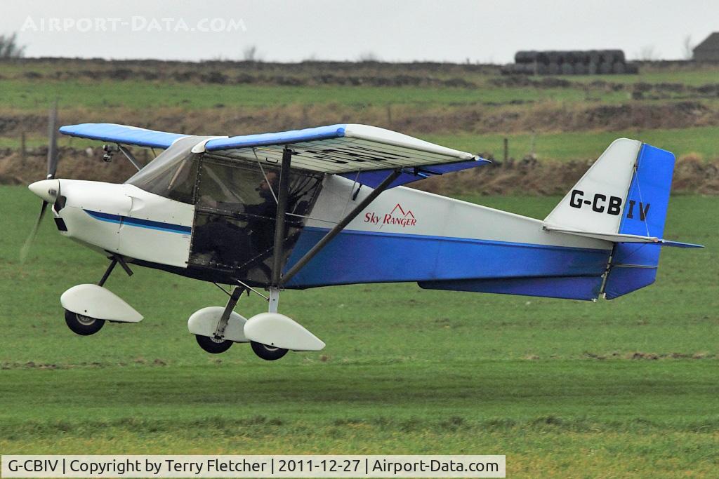 G-CBIV, 2002 Skyranger 912(1) C/N BMAA/HB/201, Skyranger taking off from home base at Calton Moor