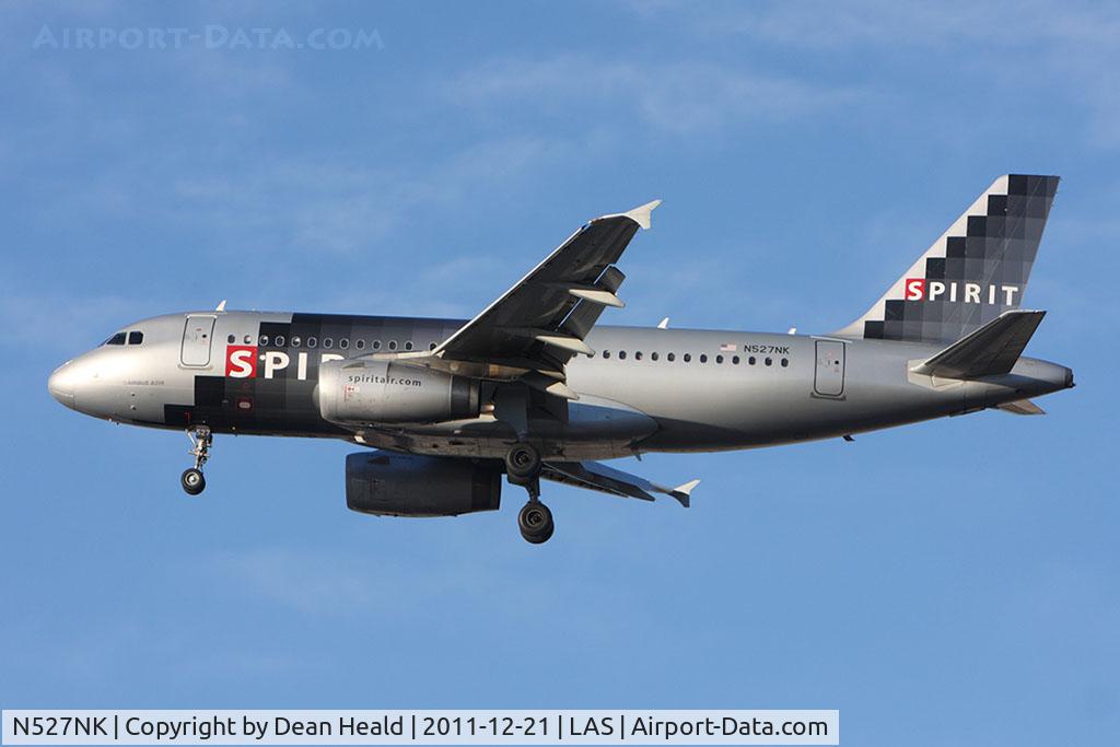 N527NK, 2007 Airbus A319-132 C/N 2978, Spirit Airlines N527NK (FLT NKS446) from Metropolitan Oakland Intl (KOAK) on short final to RWY 25L.