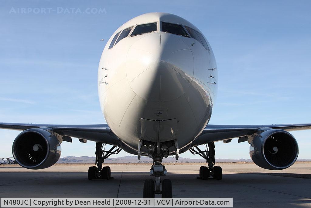 N480JC, 1986 Boeing 767-216 C/N 23624, Ex G-SJET, now owned by a leasing company, seen here at Victorville.