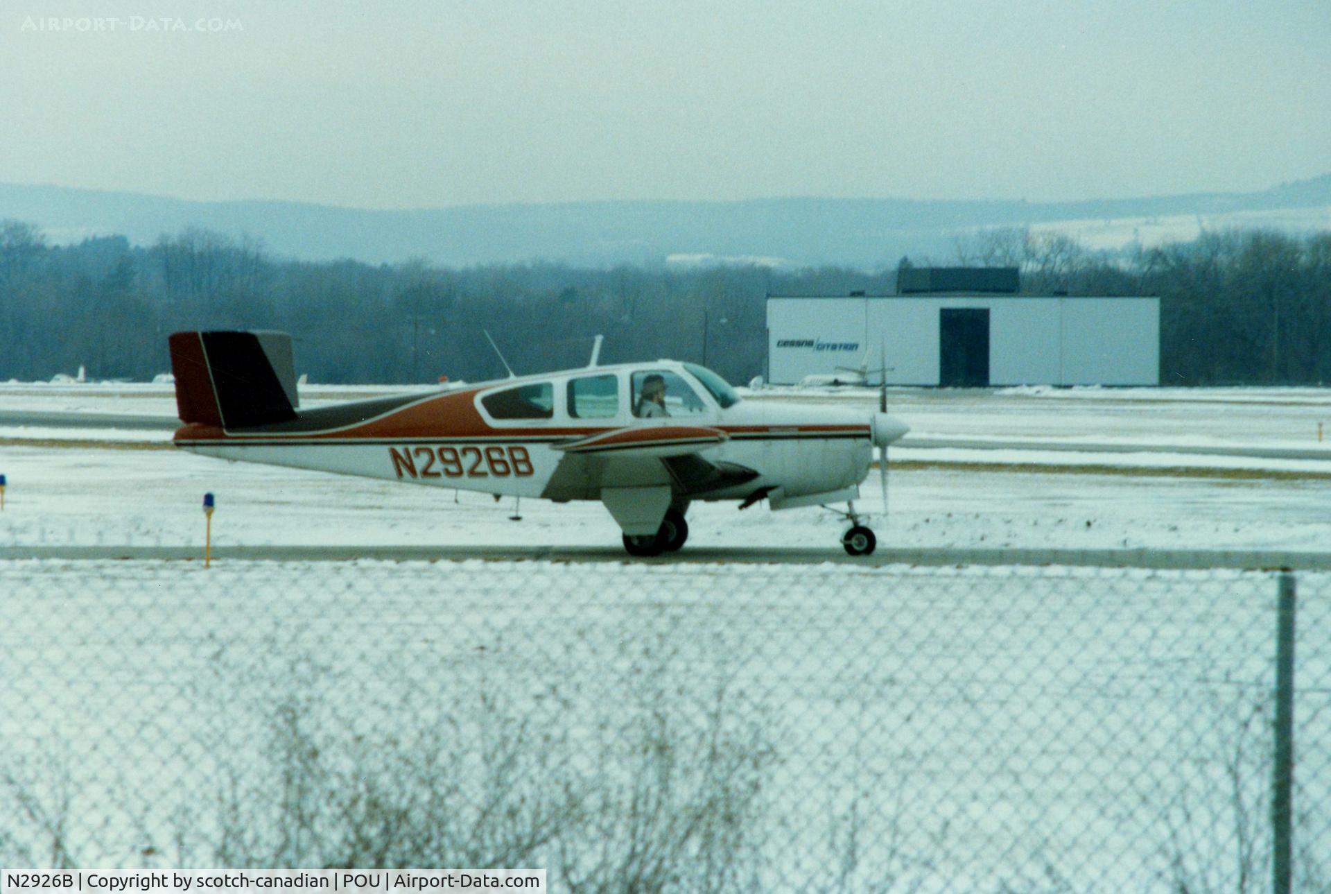 N2926B, 1953 Beech D35 C/N D-3567, 1953 Beech D35 N2926B at Dutchess County Airport, Poughkeepsie, NY - circa 1980's