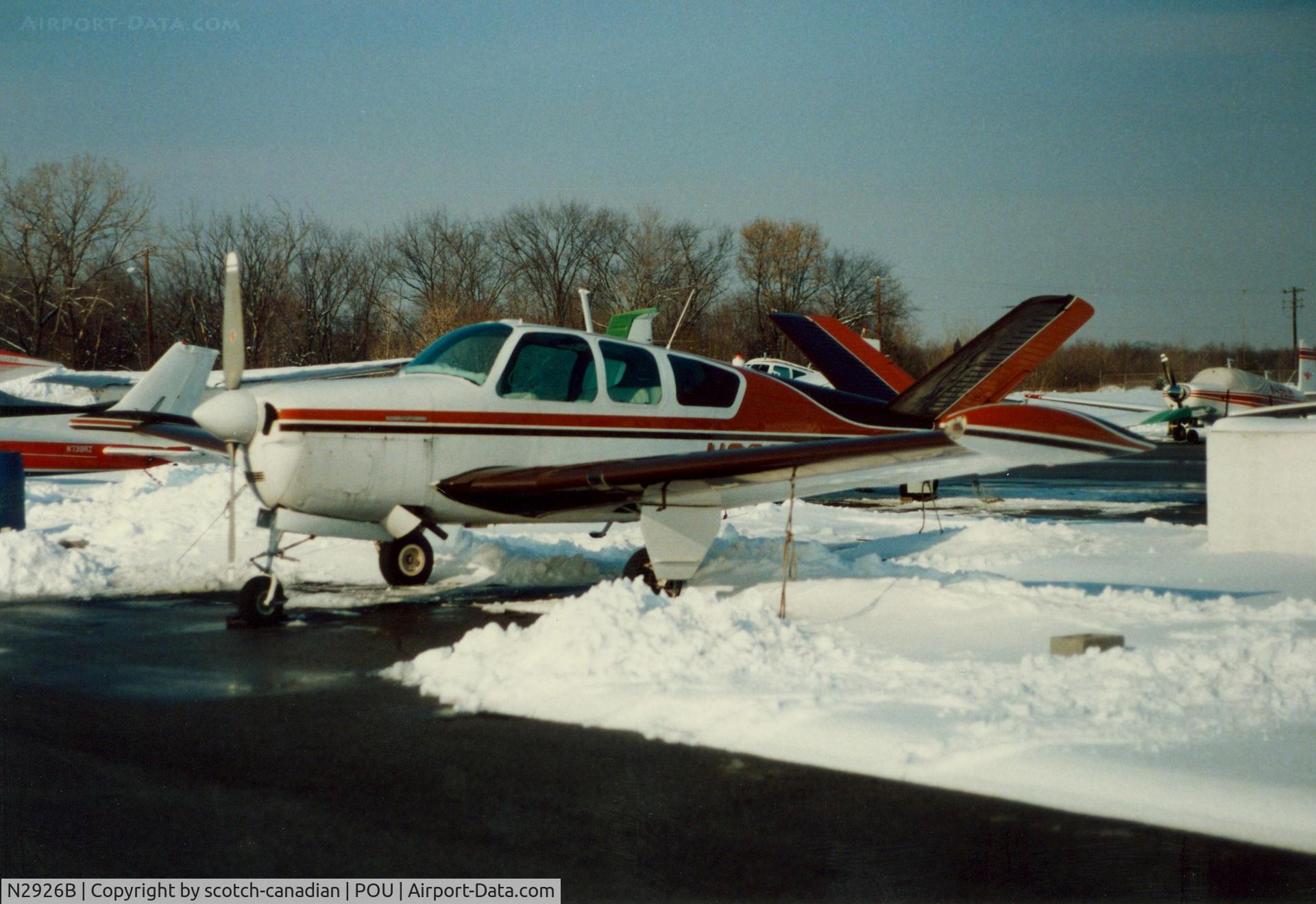 N2926B, 1953 Beech D35 C/N D-3567, 1953 Beech D35 N2926B at Dutchess County Airport, Poughkeepsie, NY - circa 1980's