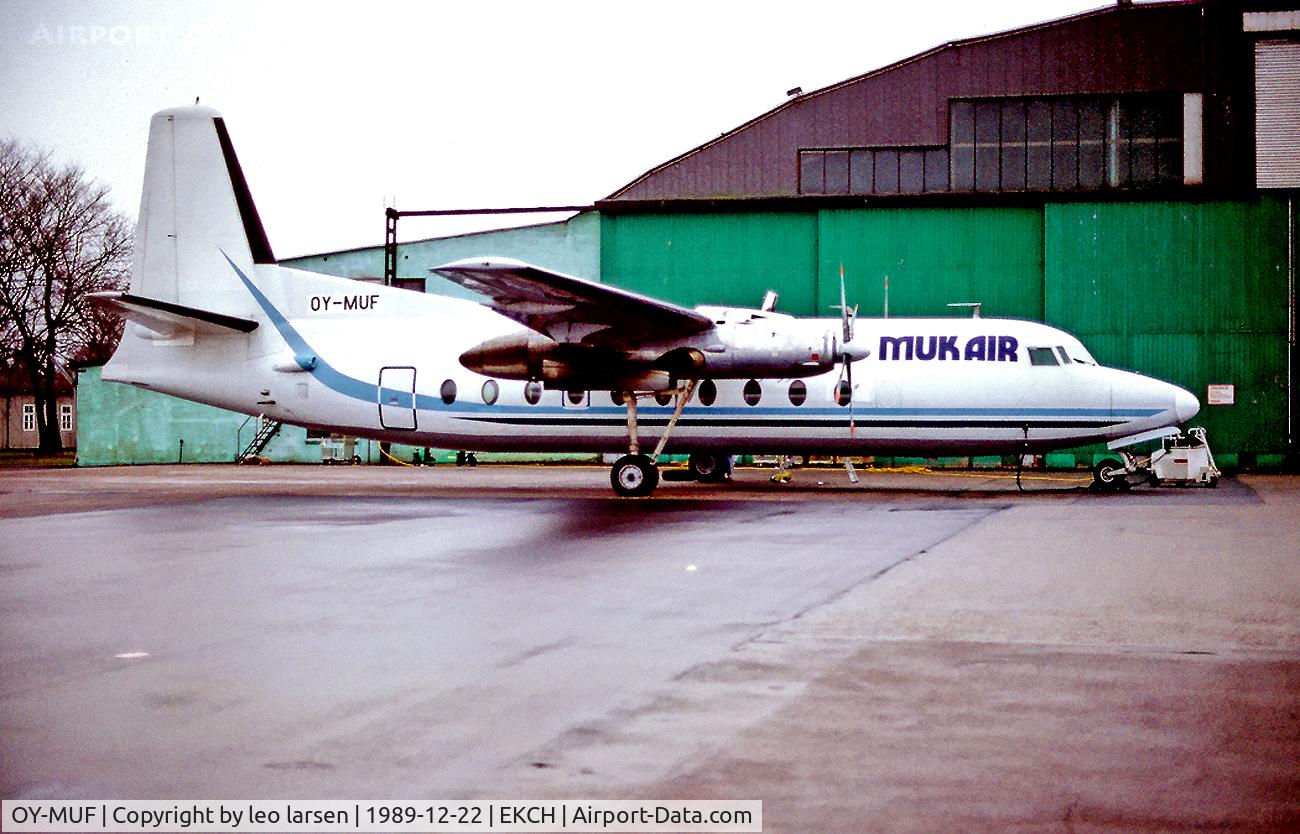 OY-MUF, 1959 Fairchild F-27 C/N 40, Copenhagen Kastrup 22.12.89