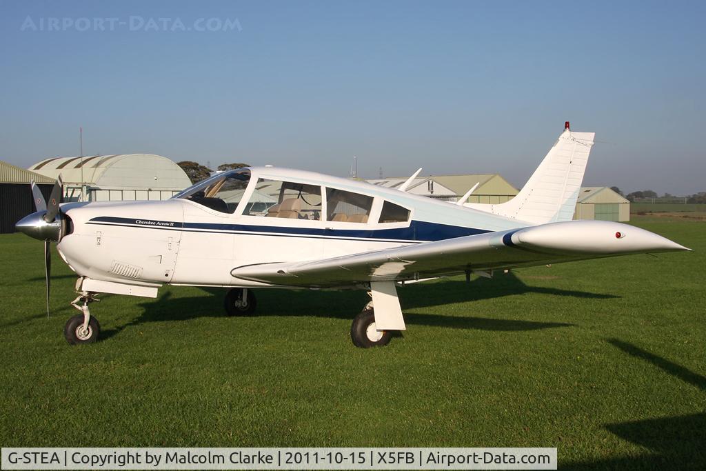 G-STEA, 1972 Piper PA-28R-200 II Cherokee Arrow C/N 28R-7235096, Piper PA-28R-200 II Cherokee Arrow at Fishburn Airfield, October 2011.
