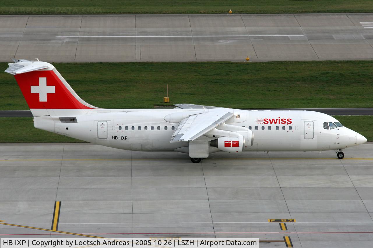 HB-IXP, 1996 British Aerospace Avro 146-RJ100 C/N E3283, BAE taxi to rwy in use