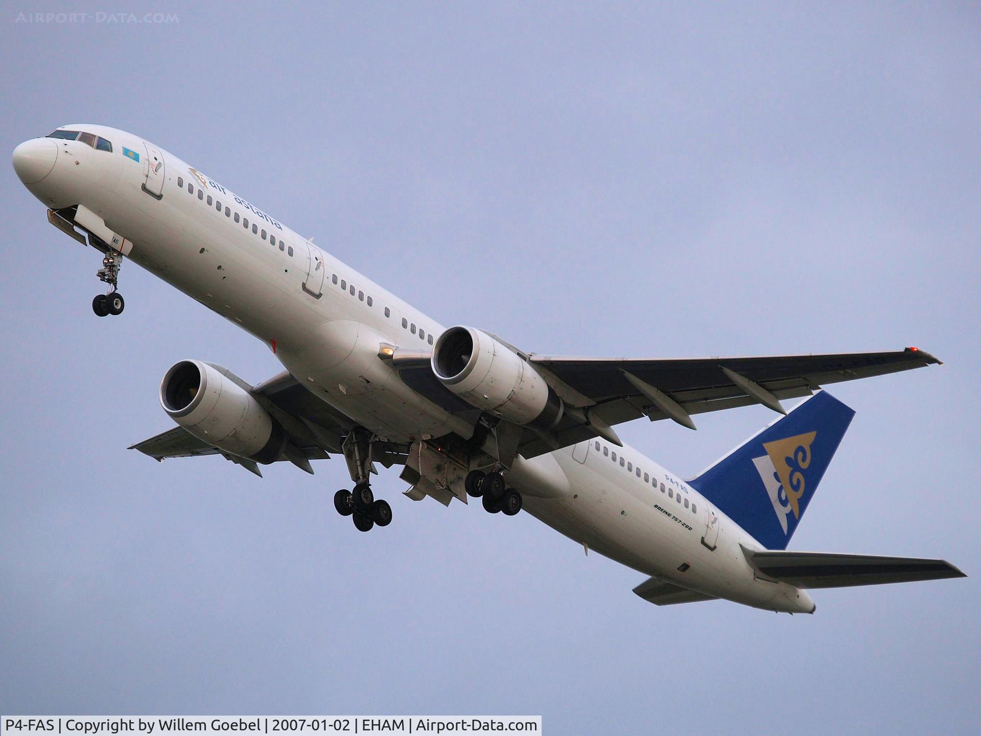 P4-FAS, 1998 Boeing 757-2G5 C/N 29489, Take off from runway 24 of Amsterdam Airport