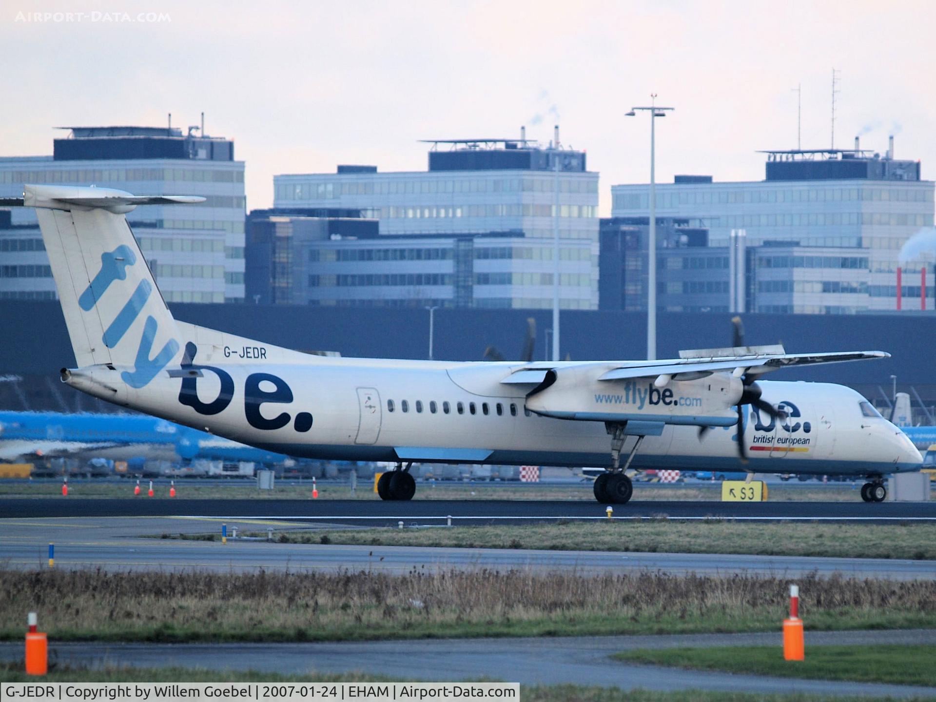 G-JEDR, 2003 De Havilland Canada DHC-8-402Q Dash 8 C/N 4087, Landing on runway 06 of Amsterdam Airport