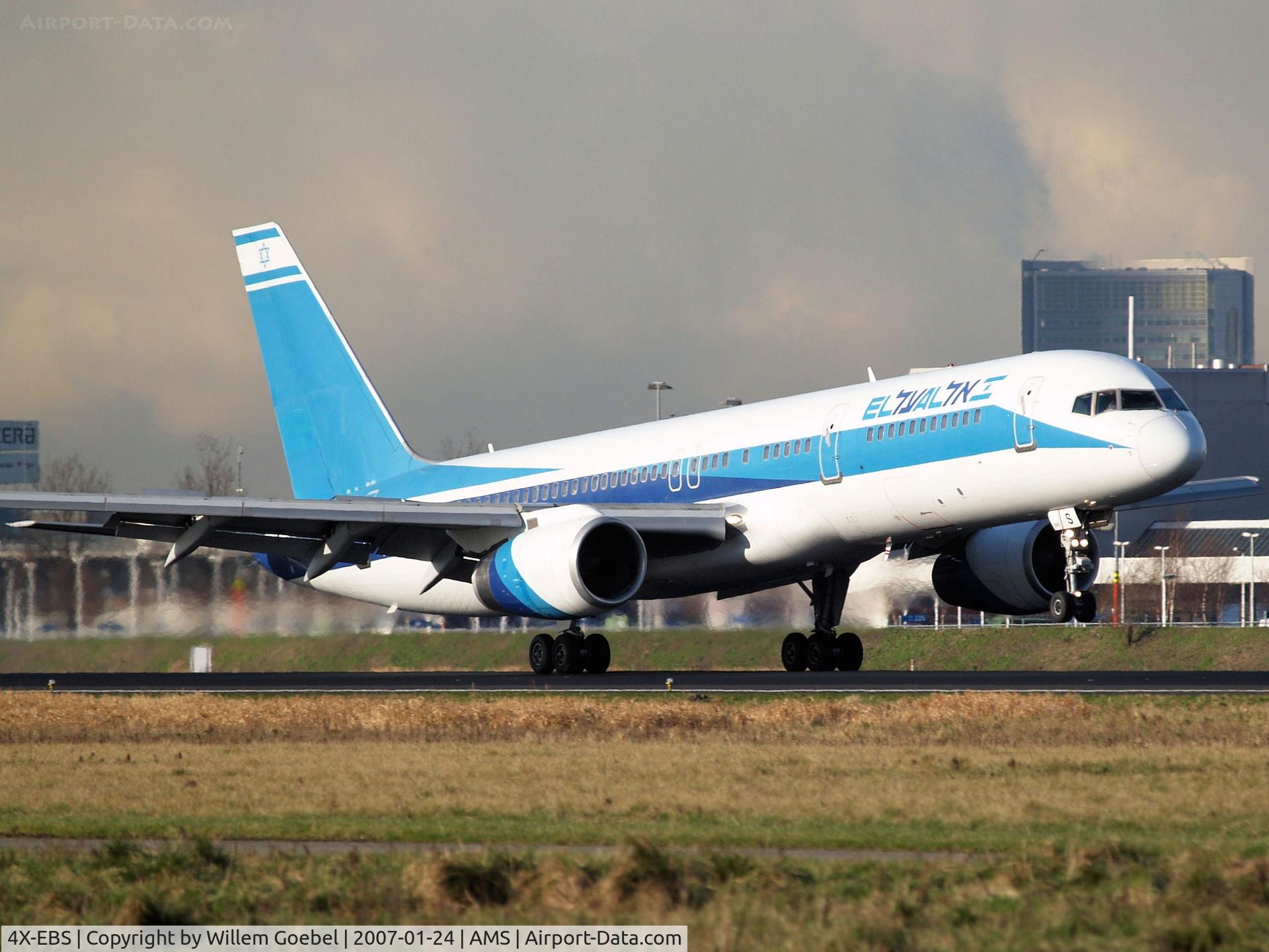 4X-EBS, 1990 Boeing 757-258 C/N 24884, Landing on runway 06 of Amsterdam Airport