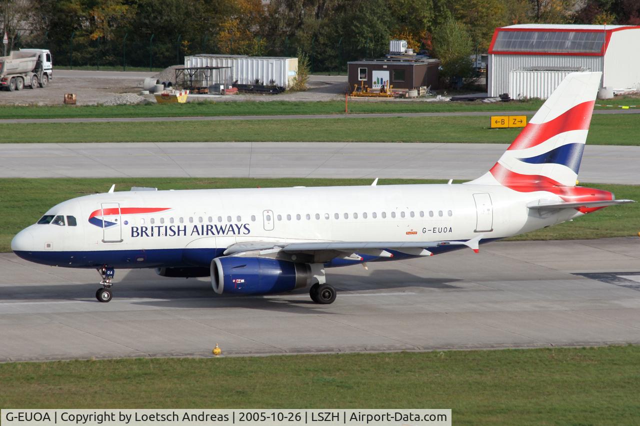 G-EUOA, 2001 Airbus A319-131 C/N 1513, take off run to UK