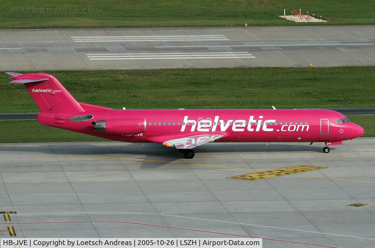 HB-JVE, 1993 Fokker 100 (F-28-0100) C/N 11459, good old helvetic colors
