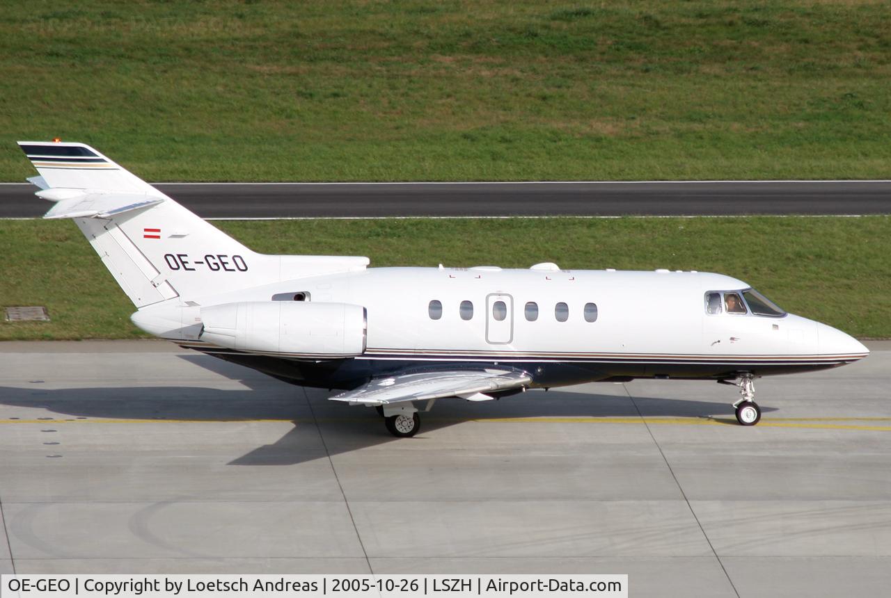 OE-GEO, 2000 Raytheon Hawker 800XP C/N 258477, Austrian visitor in ZRH