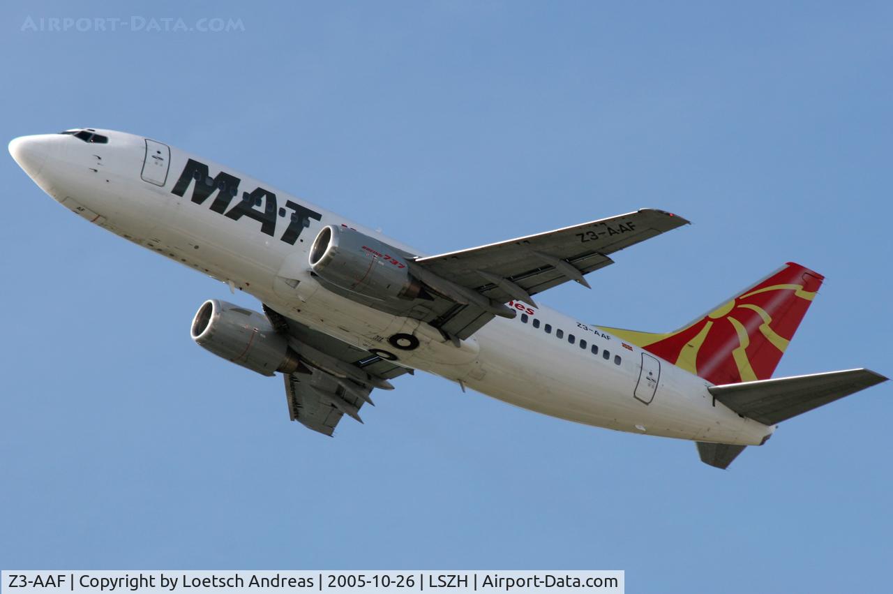 Z3-AAF, 1988 Boeing 737-3B7 C/N 23858, nice tail colors