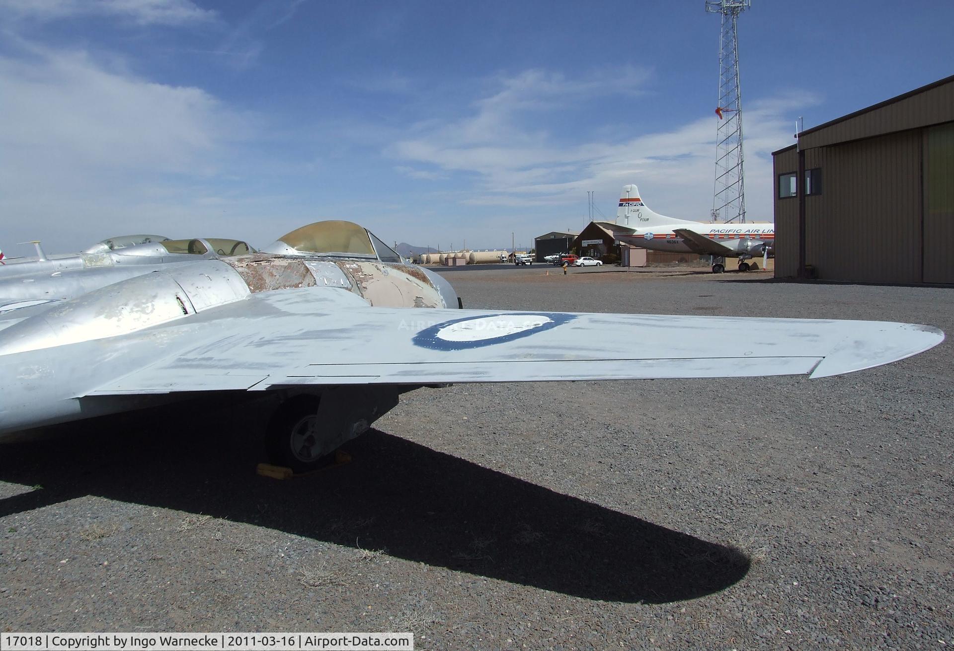 17018, De Havilland DH-100 Vampire F.3 C/N EEP42310, De Havilland D.H.100 Vampire F3 at the Planes of Fame Air Museum, Valle AZ