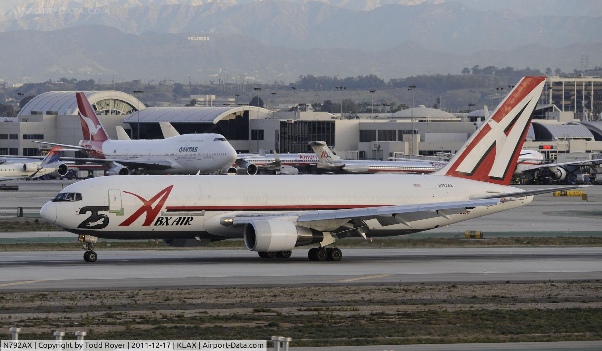 N792AX, 1986 Boeing 767-281 C/N 23142, Landing on 25L at LAX