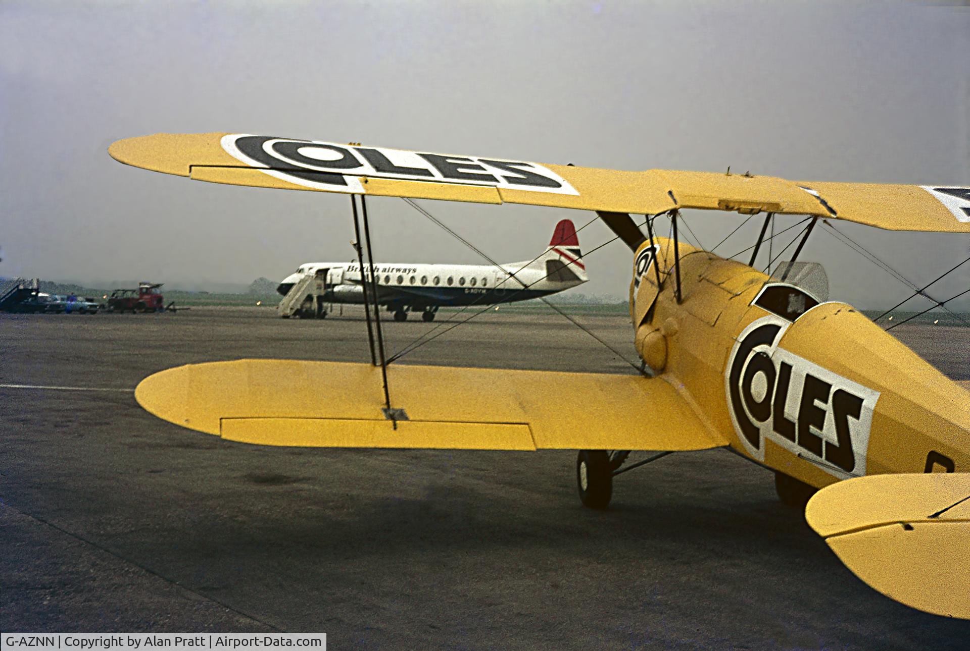 G-AZNN, 1947 Stampe-Vertongen SV-4C C/N 500, On the main apron in he mid 1970`s. Apologies for quality of pictures due to deterioration of original slides.