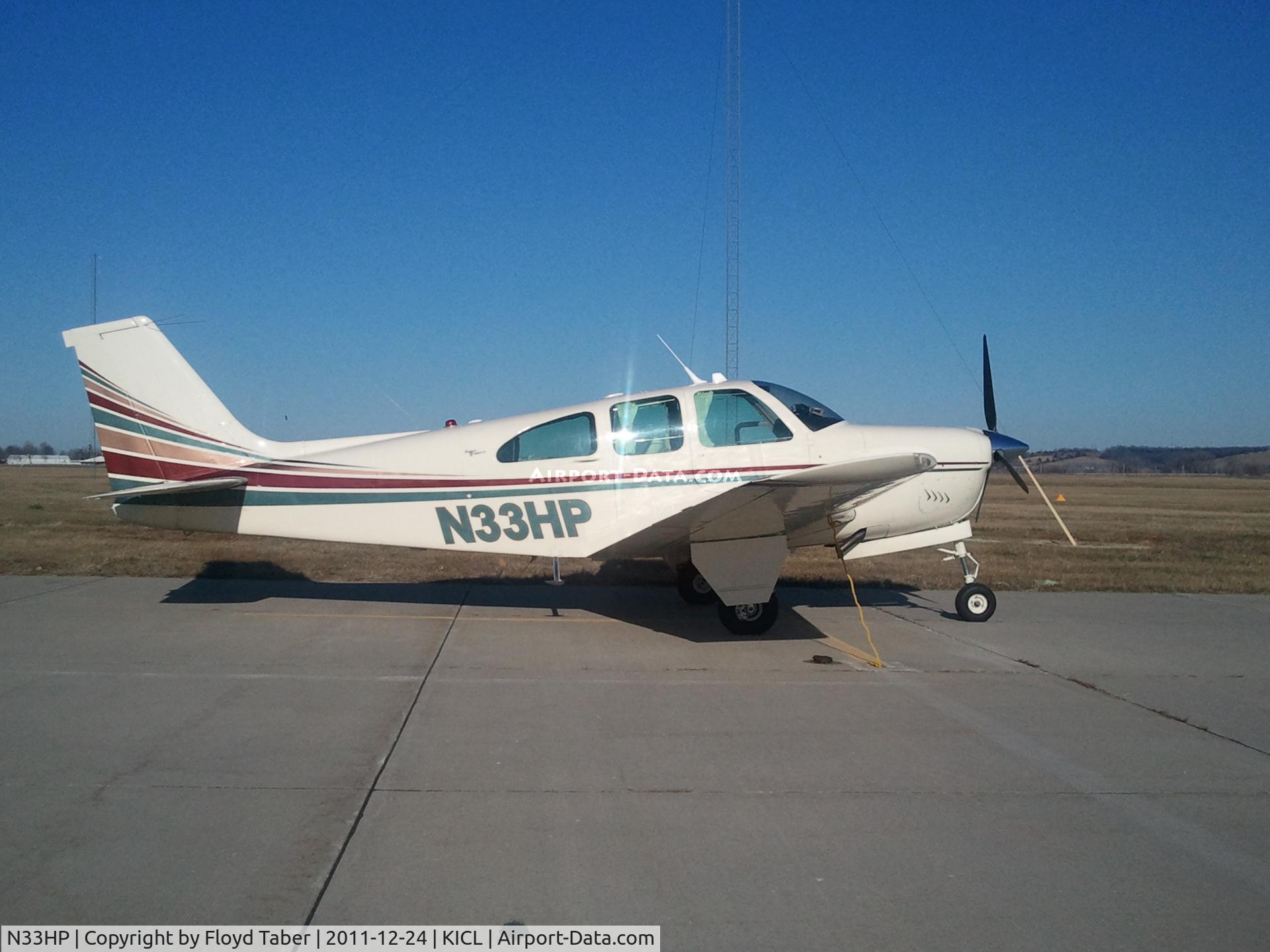 N33HP, Beech 35-C33 Debonair C/N CD-939, in for the holidays